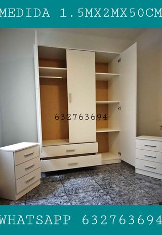 Armario madera 1.5m x 2m x 50cm