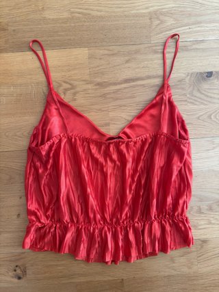 Top Zara Satén Rojo Talla S