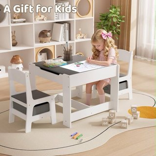 Mesa infantil reversible blanco y negro