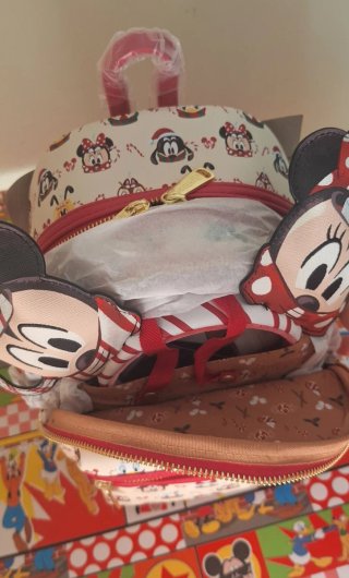 Mochila Loungefly Mickey Minnie Navidad