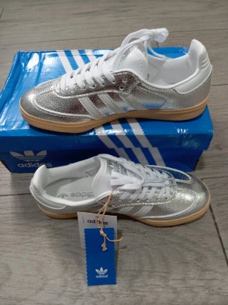 Zapatillas Adidas Samba Plata y Blancas Nuevas