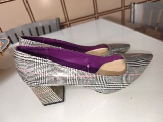 Zara Zapatos Tacón Plano Cuadros Talla 37