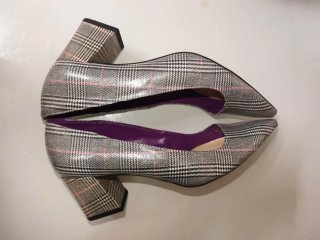 Zara Zapatos Tacón Plano Cuadros Talla 37