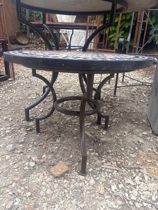Mesa mosaico cerámica azul 60 cm