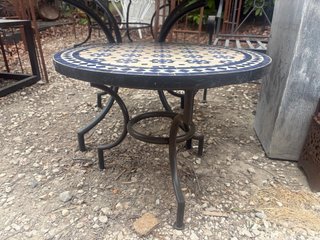 Mesa mosaico cerámica azul 60 cm