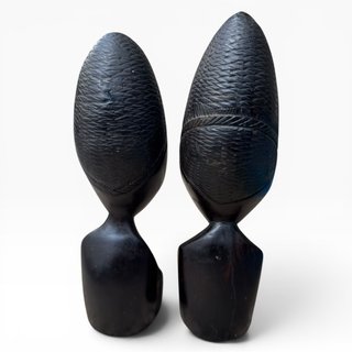 Par Bustos Africanos Vintage Esculpidos à Mão