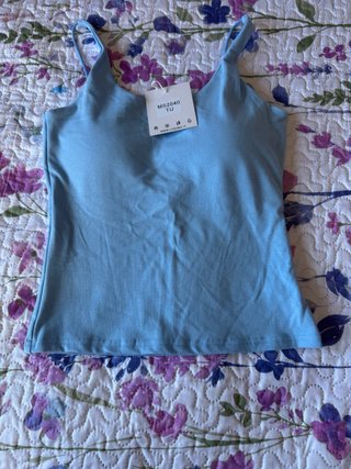 Camiseta tirantes mujer azul talla única