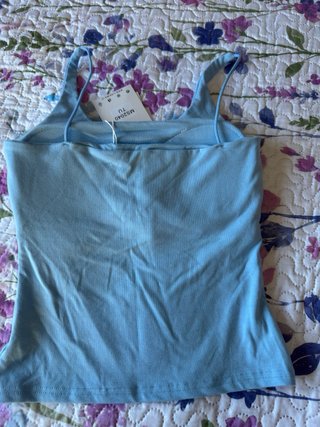 Camiseta tirantes mujer azul talla única