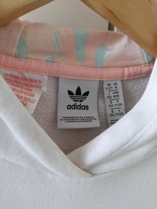 Sudadera Adidas Mujer Blanca y Rosa Talla 11/12año