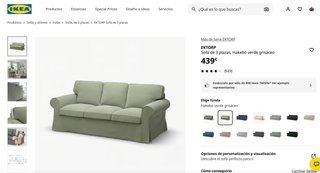 Sofá 3 plazas Ikea EKTORP verde