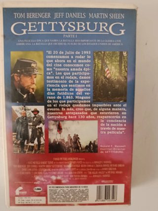 Película Gettysburg Parte I VHS (Falta Parte II)