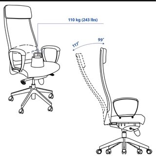 Silla de oficina Ikea Markus gris