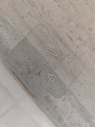 Mesa centro cristal y mármol beige