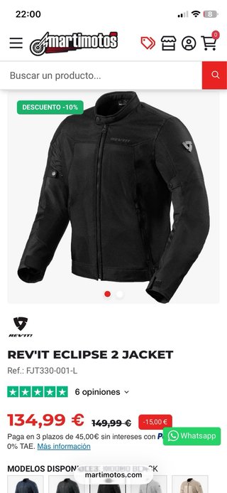 Chaqueta Revit Eclipse 2 Verano Talla L