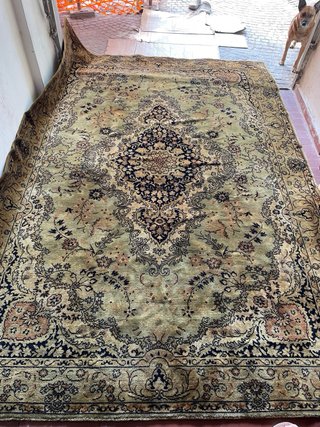 Tappeto lana vergine verde piu sicuro 280x200