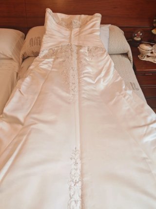 Vestido Novia Palabra de Honor Pedrería
