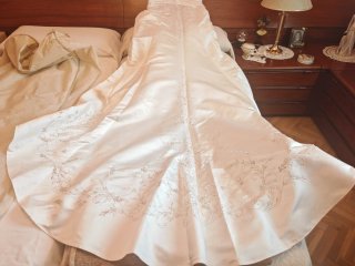 Vestido Novia Palabra de Honor Pedrería
