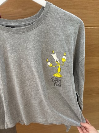 Camiseta Disney Manga Larga Gris