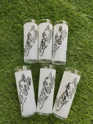 6 vasos Coca-Cola originales de cristal 33 cl lote