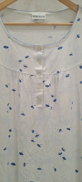 Camisón mujer Ringella blanco y azul