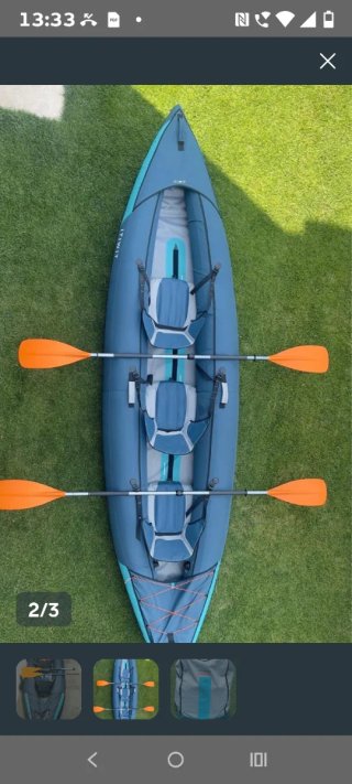 Kayak hinchable 3 plazas con remos