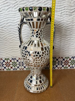 Ánfora decorativa mosaico cristal