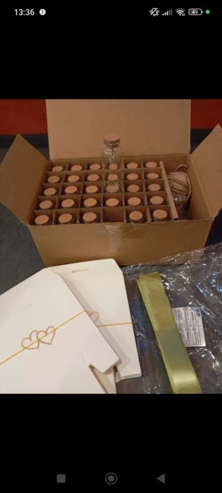 Set 30 vasetti vetro con tappo sughero e scatole