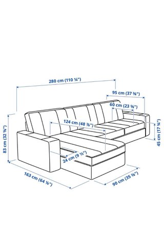 Sofá KIVIK 3 plazas con chaise longue