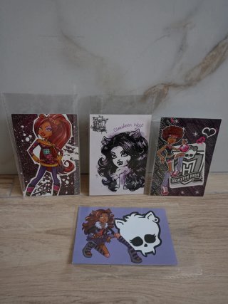 LOTE 4 POSTCARDS CLAWDEEN WOLF Monster High G1