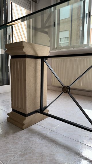 Mesa comedor cristal y 6 sillas