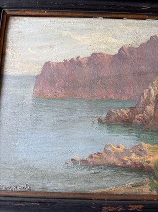 Óleo A. Cardona Costa Mallorquina Tabla