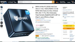MINI PC BMAX B11 PRO CORE ULTRA 5 115U 16GB+512GB