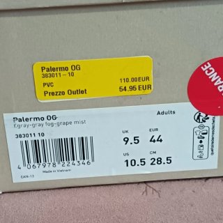 Puma Palermo OG Grigio Rosa Retail price : 110€