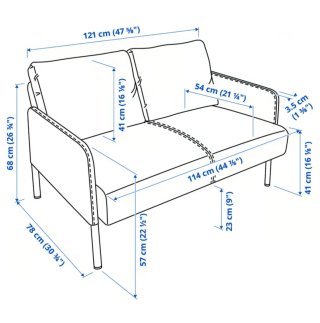 Divano a 2 posti Ikea GLOSTAD blu