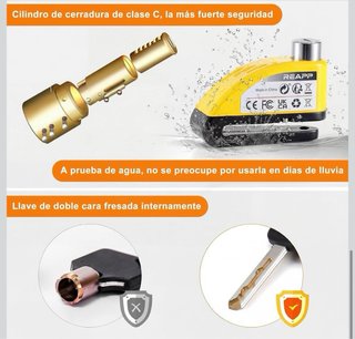 NUEVO Candado Moto o bici Disco con Alarma