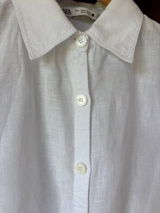 Camisa boxy de lino blanca