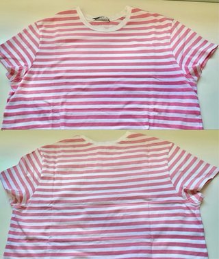 Camiseta cropped rayas rosas Stradivarius M