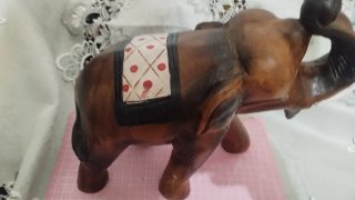 Statuetta Elefante Legno 30/35 cm