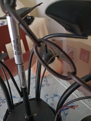 Lámpara de techo cristal y metal