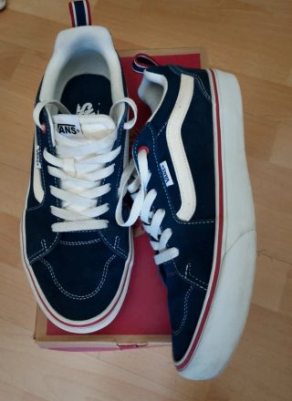 Zapatillas Vans Hombre Azul y Blanco