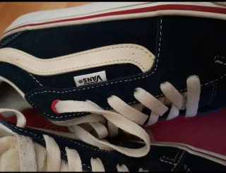 Zapatillas Vans Hombre Azul y Blanco