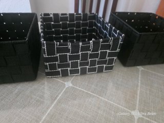 Juego de 3 cestas organizadoras negras