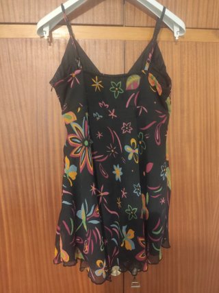 Top tirantes mujer flores negro,