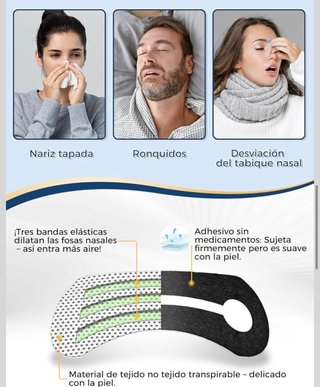 NUEVAS Tiras Nasales Antironquidos Negras 30 uds