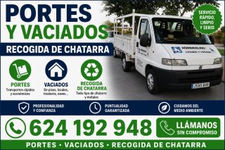 "Portes y vaciados al mejor precio"