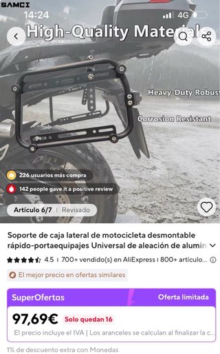 Maletas de moto trail negras