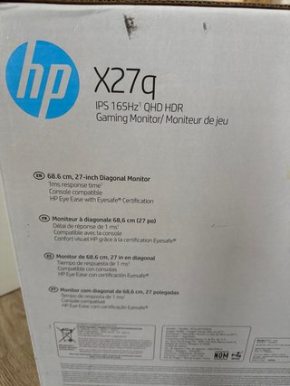 Monitor Gaming HP X27q 165Hz QHD HDR