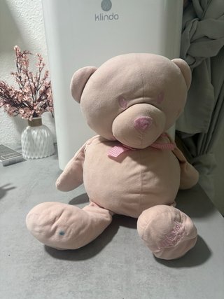 Peluche oso rosa con lazo