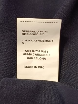 Vestido Lola Casademunt Mujer Talla M Azul Marino