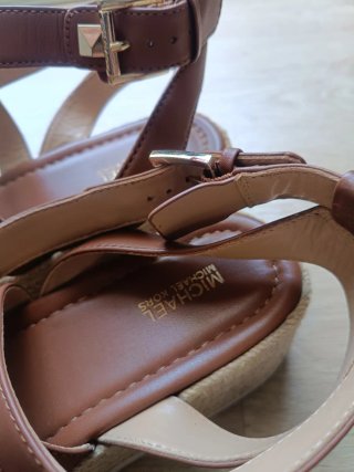 Sandalias Michael Kors Cuña Piel Marrón